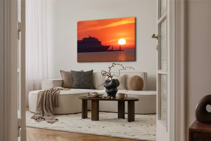 Wandbild Mein Schiff 7 im Sonnenuntergang