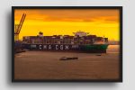 Wandbild CMA CGM - Harbor Glow