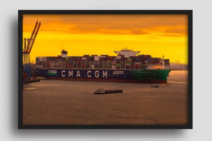 Wandbild CMA CGM - Harbor Glow