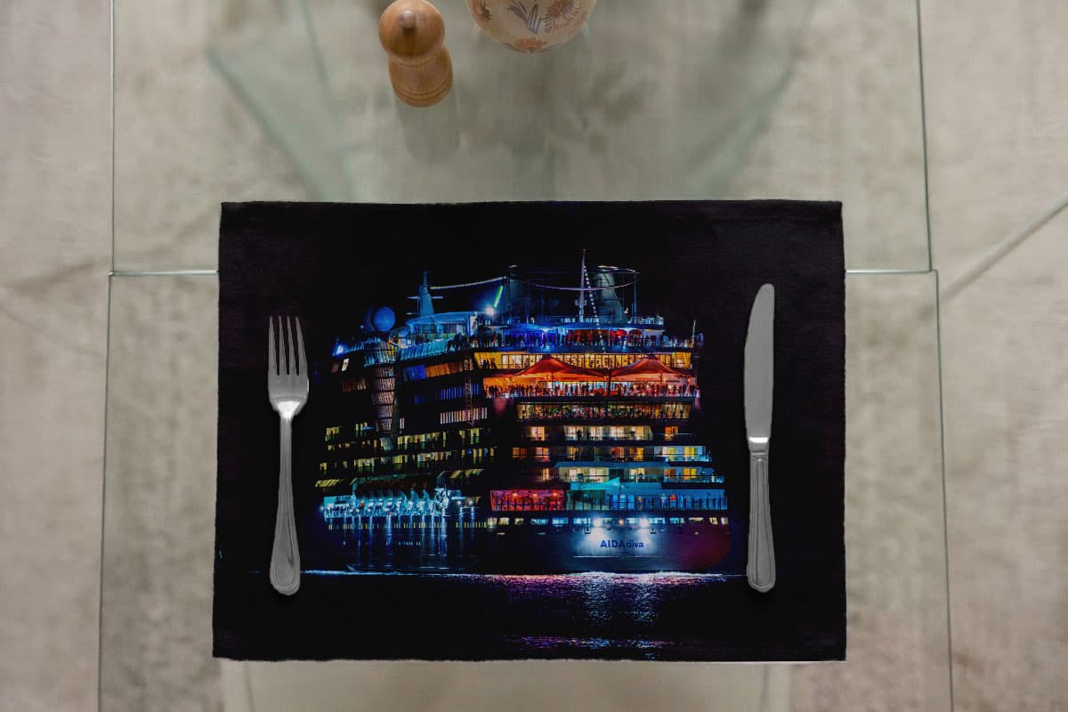 Tischset AIDAdiva Aufbruch zur Weltreise